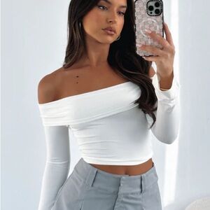 White Fox long sleeve going out top, size M, thick material